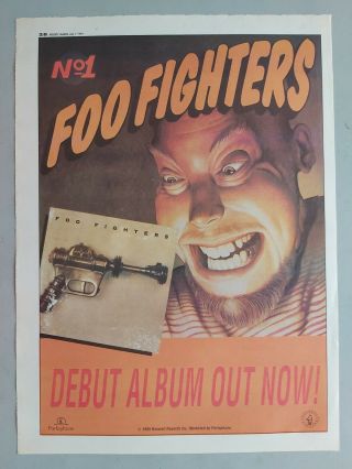 Foo Fighters Debut Album 1995 Trade Advert / Poster