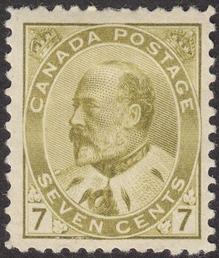 Canada 1903 King Edward Vii 7c Greenish Bistre Sg181 Cat £110