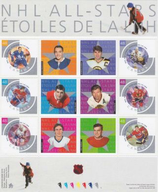 Canada 2003 Souvenir Sheet 1971 Nhl All Stars – 4 - Mnh