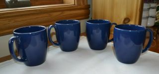 Set Of 4 Navy Blue Corelle Coordinates Stoneware Mugs