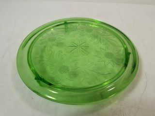 Green Depression Glass Cake Stand 10 Inches Ac
