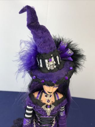 12” OOAK Mattel Barbie Doll Halloween Gothic Witch Hand painted Purple & Black 5