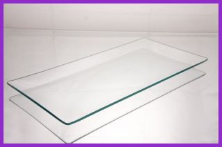 6 " X 12 " Shallow Rectangle Clear " Bent " Glass Plate 1/8