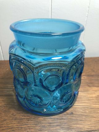 Vintage Le Smith Blue Moon And Stars 5.  5 " Canister No Lid
