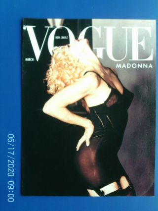 Madonna - Vogue 1990 - A4 Poster Advert 1980s