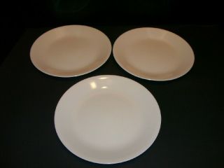 Set Of 3 Corelle 8 1/2 " Sandstone Coupe Luncheon Salad Plates Earthy Beige Tan