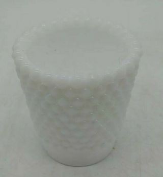 Hobnail,  Milk Glass Vase/votive Candle Holder,  2.  5 " Tall,  2.  25 " Wide