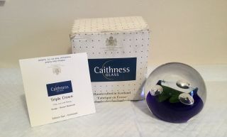 CAITHNESS Triple Crown GLASS PAPERWEIGHT Scotland 2