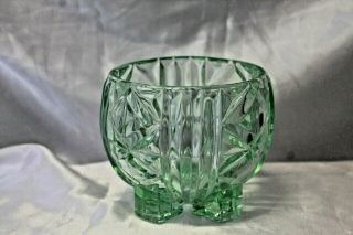 Bagley Green Pressed Glass Sugar Bowl Duchess Pattern