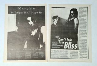 Mazzy Star - 1993 U.  K Nme A3 - Sized Lp Ad / Poster,  Mm Interview - Vg,