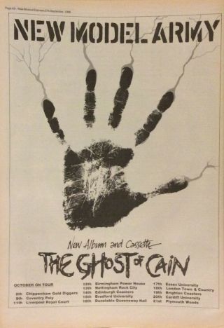 Model Army - Vintage Press Poster Advert - The Ghost Of Cain - 1986