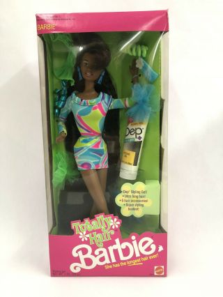 1991 Totally Hair Barbie African American Nrfb 5948