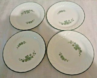 Set Of 4 Corelle By Corning Callaway Dessert / Bread /salad Plate 7 In Green Ivy