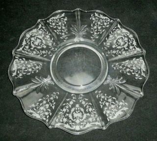 Vintage Fostoria Navarre Baroque Clear Glass Cracker Plate 10 3/4 "