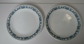 Corelle Old Town Blue Set Of 2 Dinner Plates 10 - 1/4 " Diameter Made In Usa
