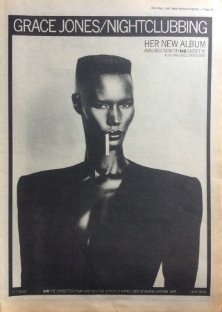 Grace Jones - Vintage Press Poster Advert - Nightclubbing - 1981