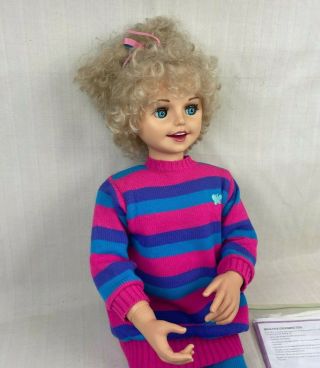 Rare 1987 Playmates Jill 33 " Interactive Talking Doll Partly