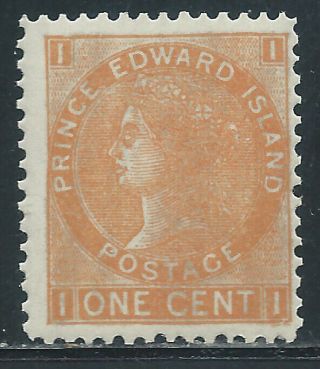 P.  E.  I.  11b (1) 1872 1 Cent Brown Orange Queen Victoria Perf 12.  5 Mnh Cv$24.  00