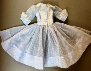 Rare 1958 Madame Alexander 20 " Cissy Doll Blue Dotted Swiss Dress Tagged - Xcma1