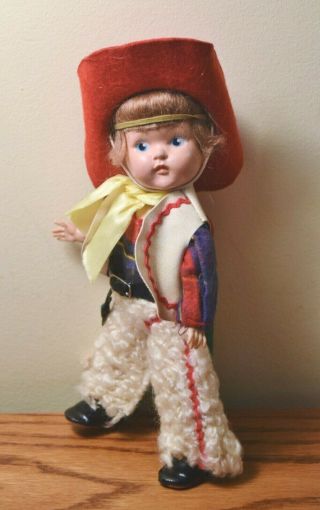 Strung Vogue Ginny 1950 Painted Eye Hard Plastic Character Group Cowboy Cutie