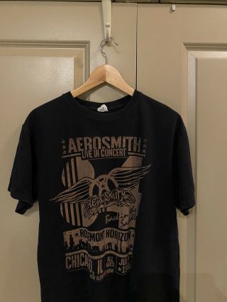 Aerosmith Back In The Saddle Concert T Shirt SZ Medium M Black Vintage 2