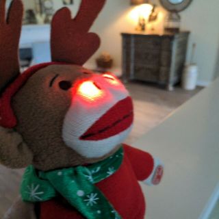 Holiday Time Dan Dee Plush Singing Monkey Sings Monkees Theme Lights Up Dances 3