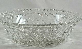 Vintage Pressed Glass Bowl With Decorative Edge
