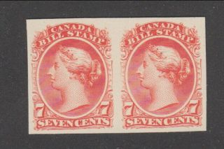 7c Canada Vermillion Bill Proof Pair On India Paper On Card Fb24 (lot F742)