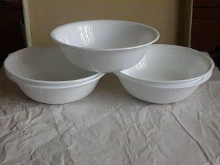 Corelle Winter Frost White Set Of 5 Soup Cereal 6 - 1/4 " Bowls