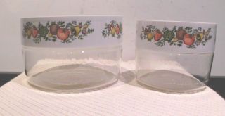 Vintage Pyrex Spice Of Life Canister Set Of 2 With Lids