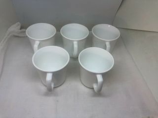 Vintage Corning Corelle Winter Frost White Set Of 5 Coffee Cups 3 1/2 " Mugs Usa