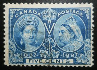 Canada Stamps Scott 54,  5c,  Deep Blue,  The Queen Victoria Jubilee Issue Of 1897
