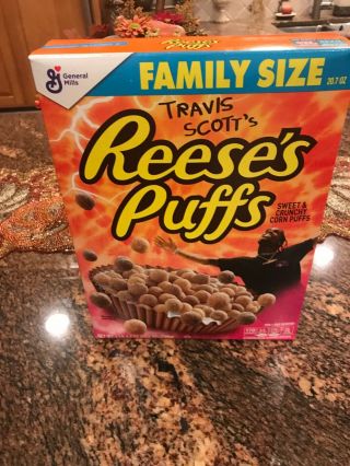 Reeses Puffs Travis Scott Cereal General Mills 20.  7 Oz