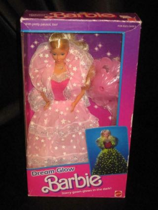 Vintage Barbie Doll 1985 Dream Glow Barbie Blond 2248 Nrfb Superstar Era Doll