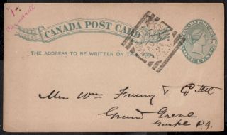 Canada 1894 Charlottetown Squared Circle Postmark Type 2 Thick Bars Rf (7.  5)