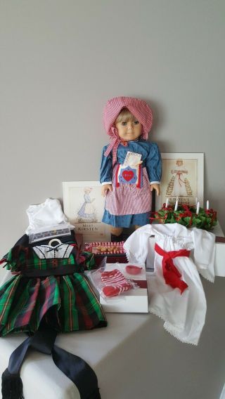 American Girl Doll Kirsten In Pristine With Clothes And Accessories