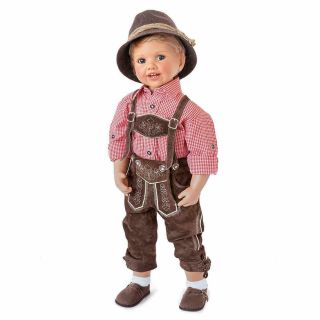 Ashton Drake Luis Boy Child Doll In Bavarian Costume By Monika Peter - Leicht