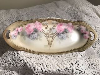 Vintage Rs Germany - Lovely Porcelain Relish Dish Or Jewelry Tray,  9 " X 3.  75 "