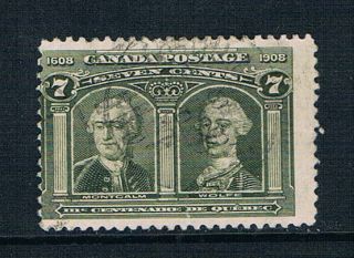 Canada 1908 Quebec Centenary 7c Olive - Green O/fu Sg 192 Unitrade 100