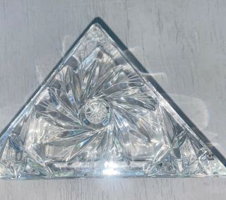 Vintage Leaded Crystal Glass Napkin Holder Star Pattern