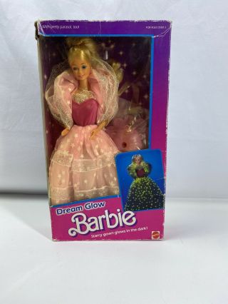Vintage And Rare 1985 Dream Glow Barbie 2248 Box Shows Wear
