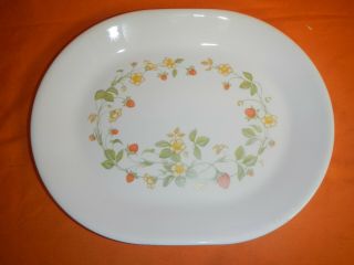 Corelle Strawberry Sundae Platter Oval Serving Usa Floral 12 1/4” L X 10 " W