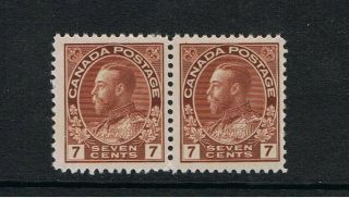 Canada - 1922 George V - Never Hinged - Fresh Pair Sg 251 7c Red/brown