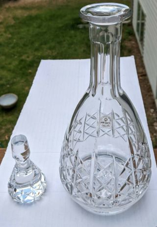 Cystal Decanter Hand Crafted/made In Yugoslavia,  13 " Tall,  26 Pbo