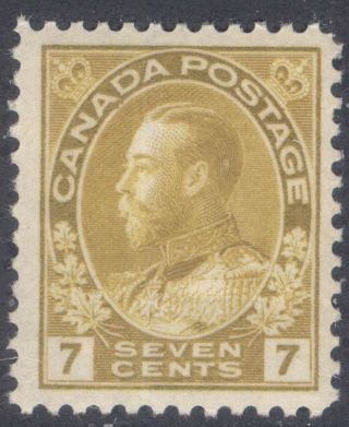 Canada 113 1916 7c Yellow Ochre King George V Admiral Mnh Cv $150 (7)