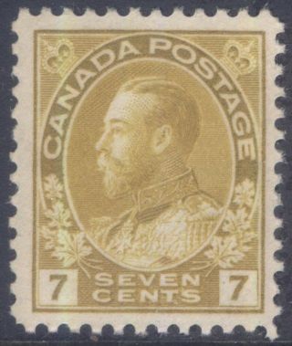 Canada 113 1916 7c Yellow Ochre Kgv Admiral Mnh Cv $150