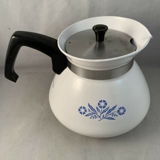 Vintage Corning Ware 6 Cup Teapot Blue Cornflower P - 104