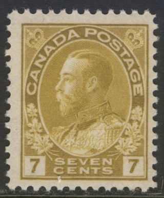 Canada 113 1916 7c Yellow Ochre Kgv Admiral Mnh Cv $150 (4)