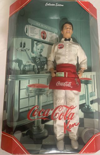 Coca - Cola Soda Jerk Ken Barbie 1999,  Nrfb Condition…hat Loose In The Box