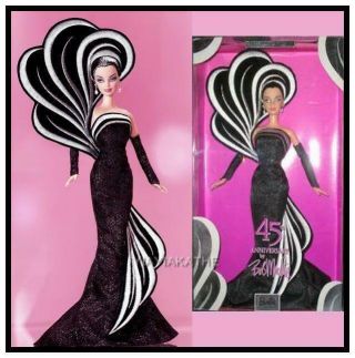 Bob Mackie 45th Anniversary Barbie Rare Platinum Black Exclusive
